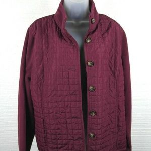 KarenScott Women's Sport Burgundy Quilted Jacket L